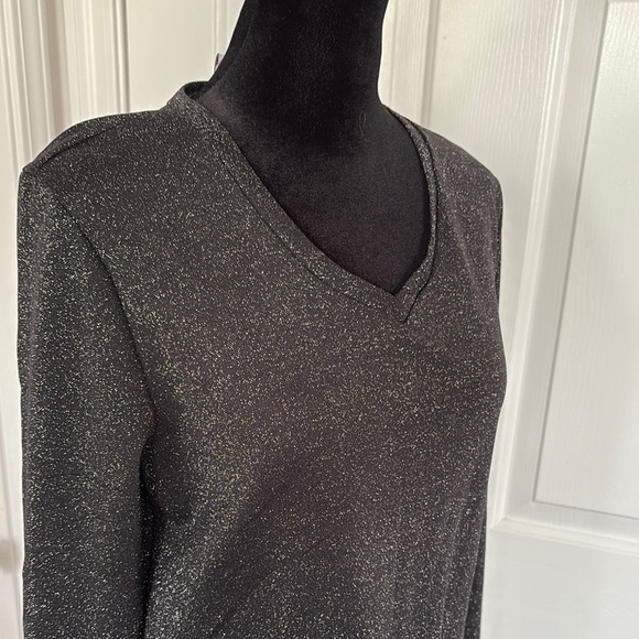 Y2k Dress.Com Black Shimmering Long Sleeve Dress - Picture 3 of 11